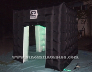 cabina de fotos inflable led colorido cubo negro