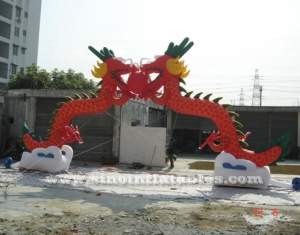 arco inflable de la promoción del dragón doble de china