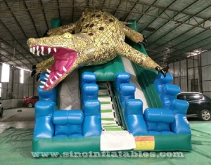 tobogán gigante de cocodrilo inflable