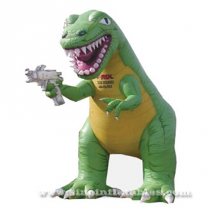 Inflable gigante de la publicidad de dinosaurios