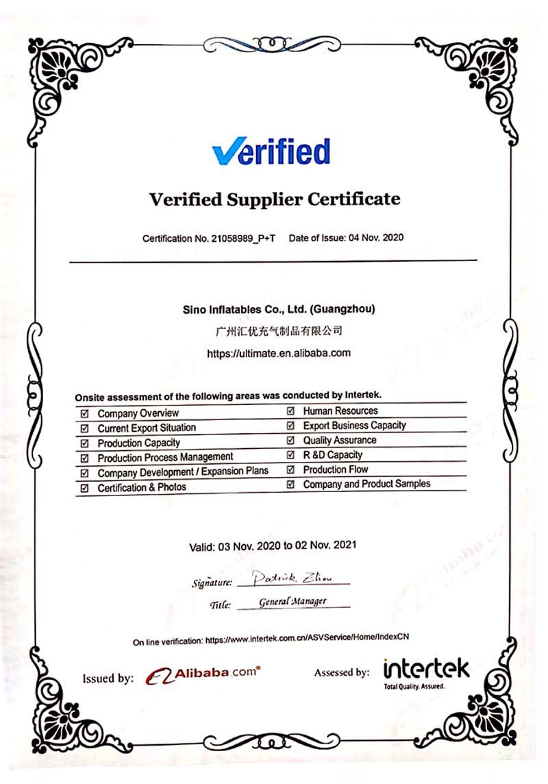 Certificado de bv para inspección de fábrica.