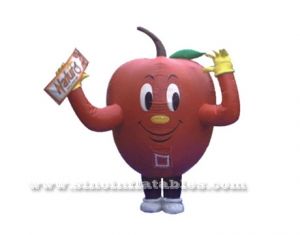 Cartón móvil inflable de publicidad de manzana