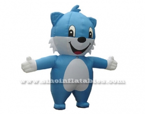 Gato azul disfraz publicitario inflable
