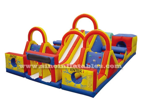 Super fun outdoor commercial kids inflatable obstacle course