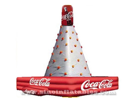 high giant Cola advertising inflatable rock climbing wall