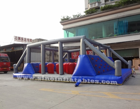 adults wobble walk inflatable obstacle course