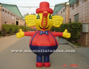 elefante gigante al aire libre inflable móvil de cartón