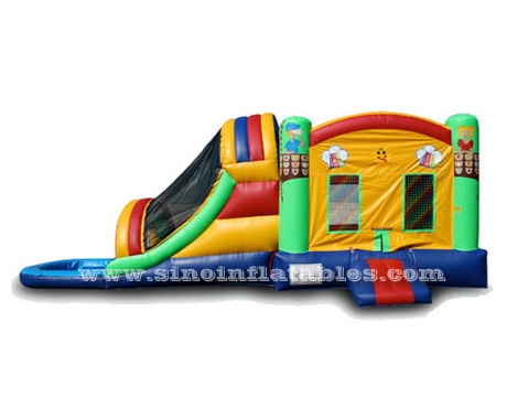 Kids garden inflatable combo game with water pool