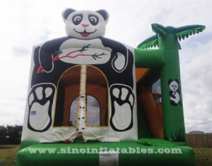 castillo hinchable combinado inflable de la panda de los niños del patio trasero