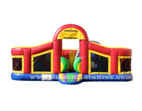 Toddler kids rainbow paradise inflatable obstacle course