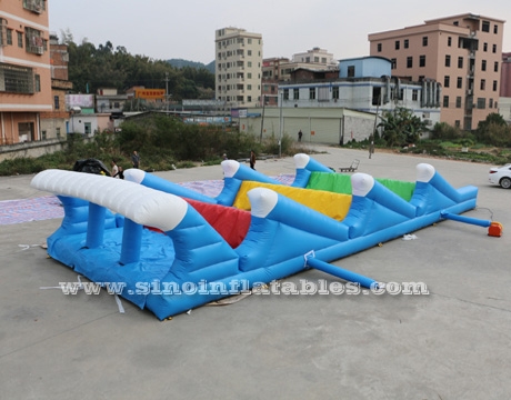 striding hills adults inflatable obstacle course