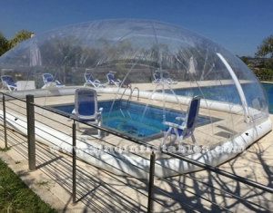 cubierta de piscina inflable transparente