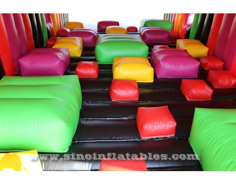 Rainbow Stone Hop Inflatable Obstacle Course Race for Inflatable 5K