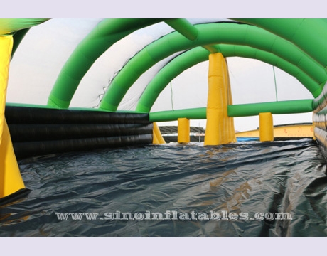 giant adults inflatable obstacle course with slide