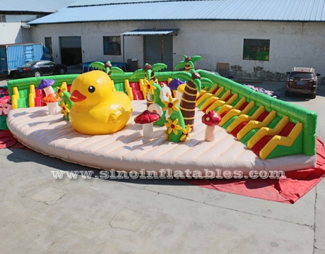 big yellow duck inflatable theme park