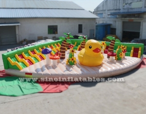 gran parque temático inflable pato amarillo