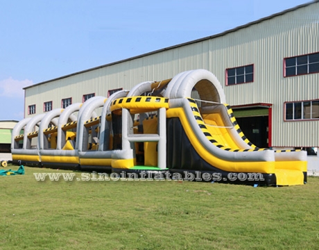 24m long big challenge adults inflatable obstacle course