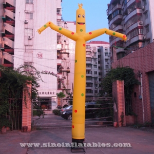 Payaso amarillo publicitario inflable tubo hombre
