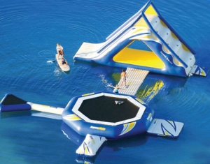 Juego de agua al aire libre niños n adultos inflable isla flotante