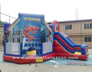 Niños Spiderman Castillo de salto inflable con diapositiva