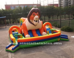 parque inflable inflable para niños big lion lion con tobogán
