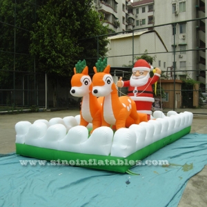trineo inflable gigante de renos de navidad