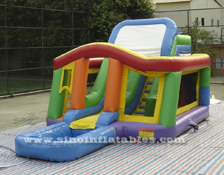 kids inflatable bounce house with slide N pool