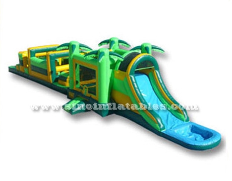 Kids jungle inflatable combo obstacle course