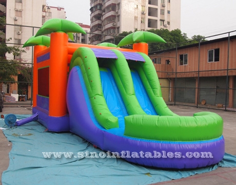 kids inflatable water jumping castle with slide