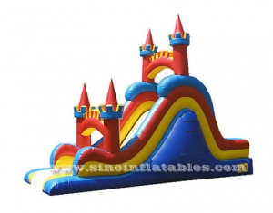 tobogán inflable comercial para niños con torre de castillo