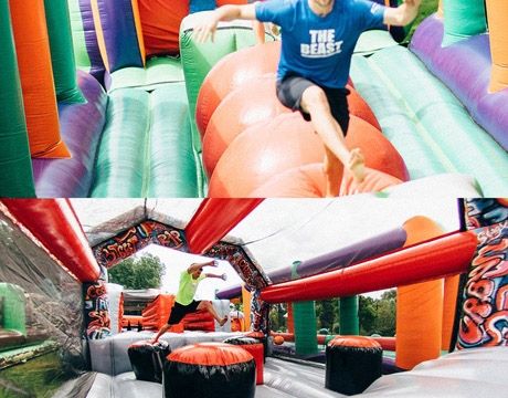 190 meters long big adults inflatable obstacle course course