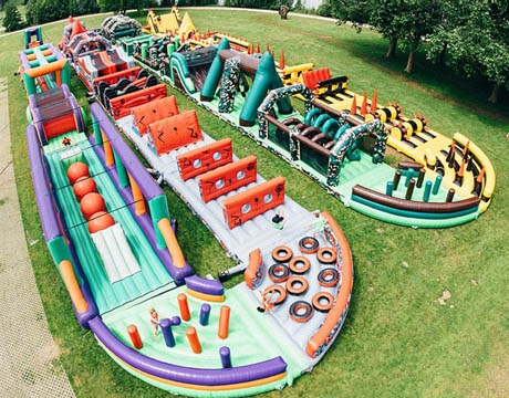 190 meters long big adults inflatable obstacle course course
