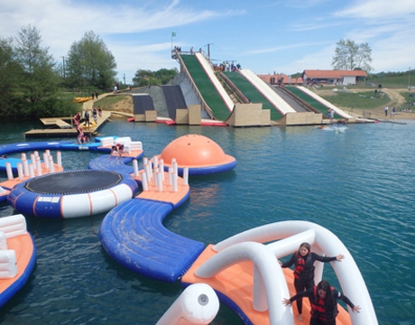 giant inflatable water obstacle course