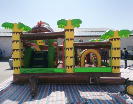 kids dino park inflatable bouncy castle with slide