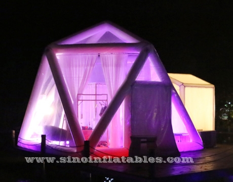 clear top lodge glamping inflatable camping tent