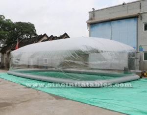 Cubierta de piscina inflable transparente