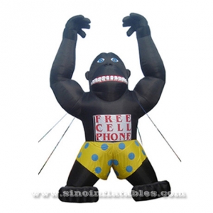 Negro Tarzán gigante inflable de la gorila