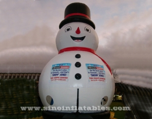 Castillo hinchable inflable de muñeco de nieve de 9 mts de alto grado comercial