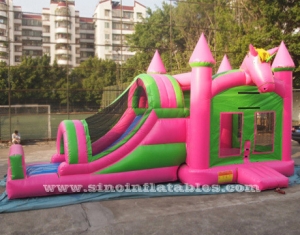 casa de rebote de unicornio inflable para niños con tobogán