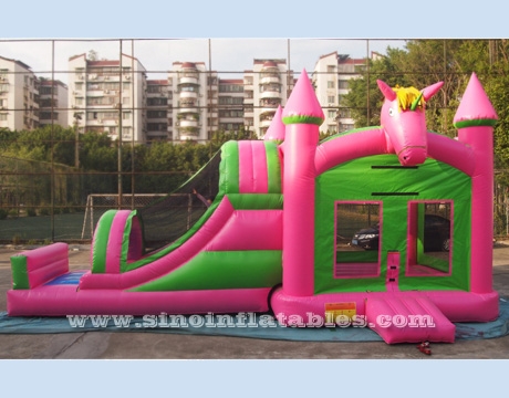 kids inflatable unicorn bounce house with slide