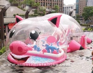 Parque theme theme theme inflable de cerdo rosa gigante interior
