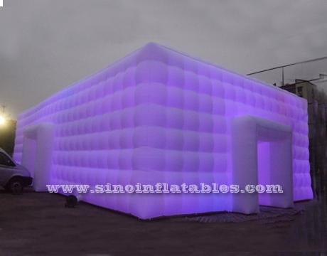 white large inflatable wedding party tent with LED lights