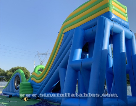 9 meters high adults giant inflatable dropkick water slide
